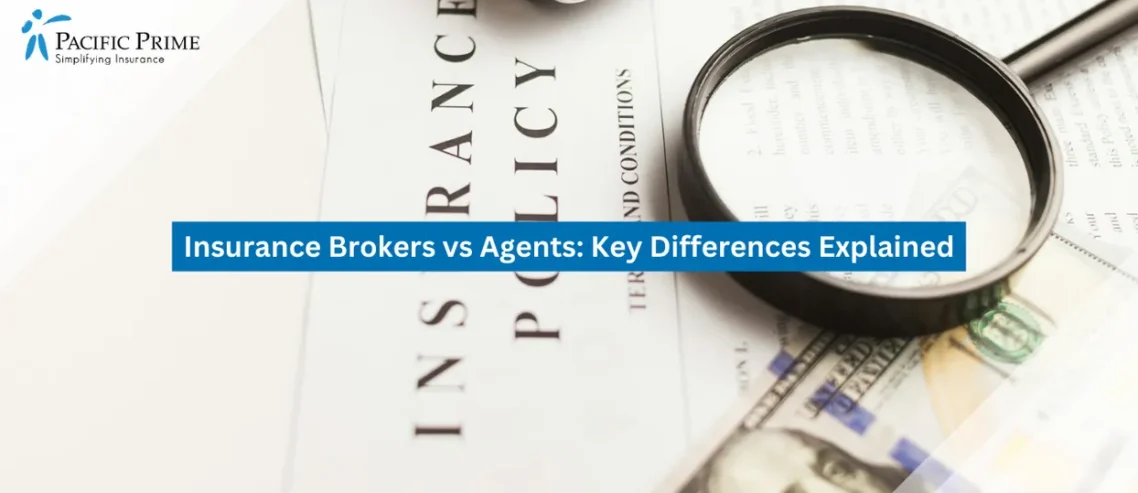 Image of Magnifying Glass Highlighting Policy Details On An Insurance Document with text overlay of "Insurance Brokers vs Agents: Key Differences Explained"