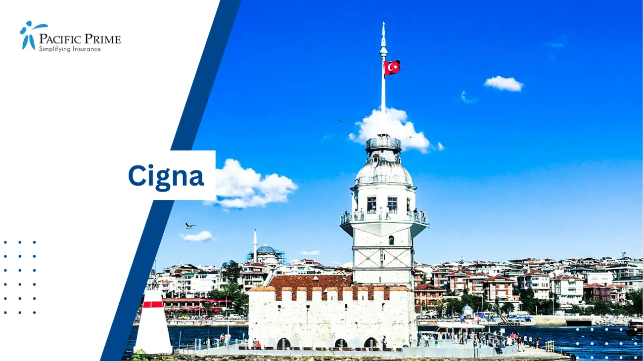 Image of Maiden's Tower On The Bosphorus In Istanbul During Daylight with text overlay of "Cigna"