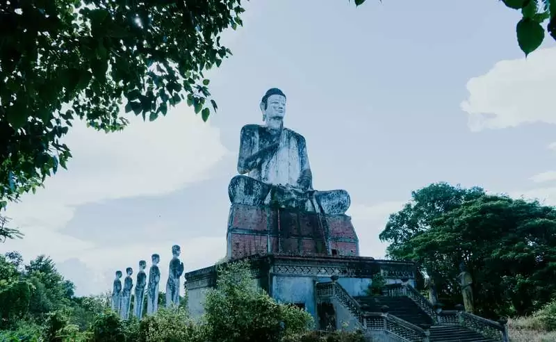 Majestic Buddha Statue In Battambang Province
