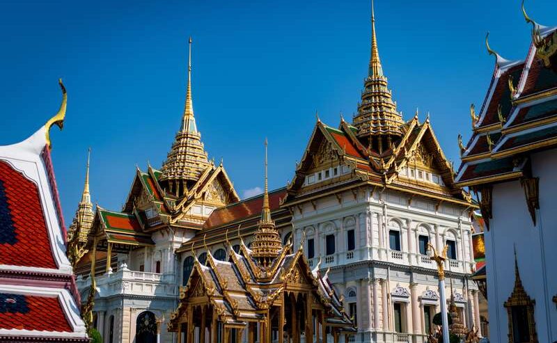 Majestic White Spired Building: Bangkok, Thailand