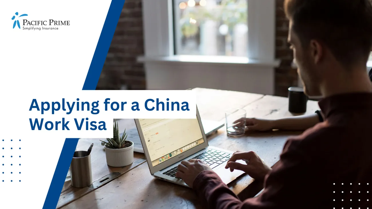 Image of a Man Applying For A China Work Visa with text overlay of "Applying for a China Work Visa"