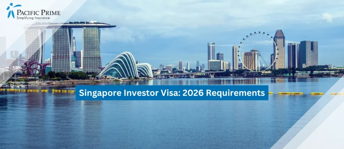 Image of Marina Bay Sands And Singapore Flyer Rising Above The Waterfront Cityscape with text overlay of "Singapore Investor Visa: 2026 Requirements"