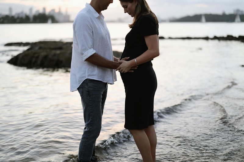 Maternity Photo Shoot At Sunset, Milk Beach, Sydney