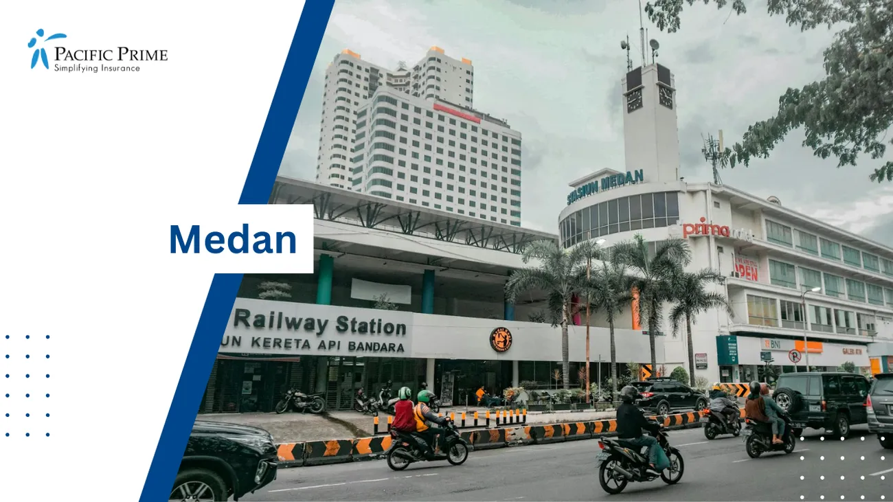 Image of Medan Street Scene With Cars And Motorcycles Bustling In Indonesia with text overlay of "Medan"
