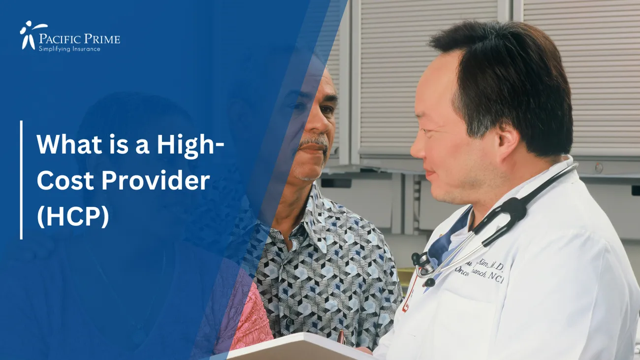 Image of Medical Consultation At A Private Hospital In China with text overlay of "What is a High-Cost Provider (HCP)"