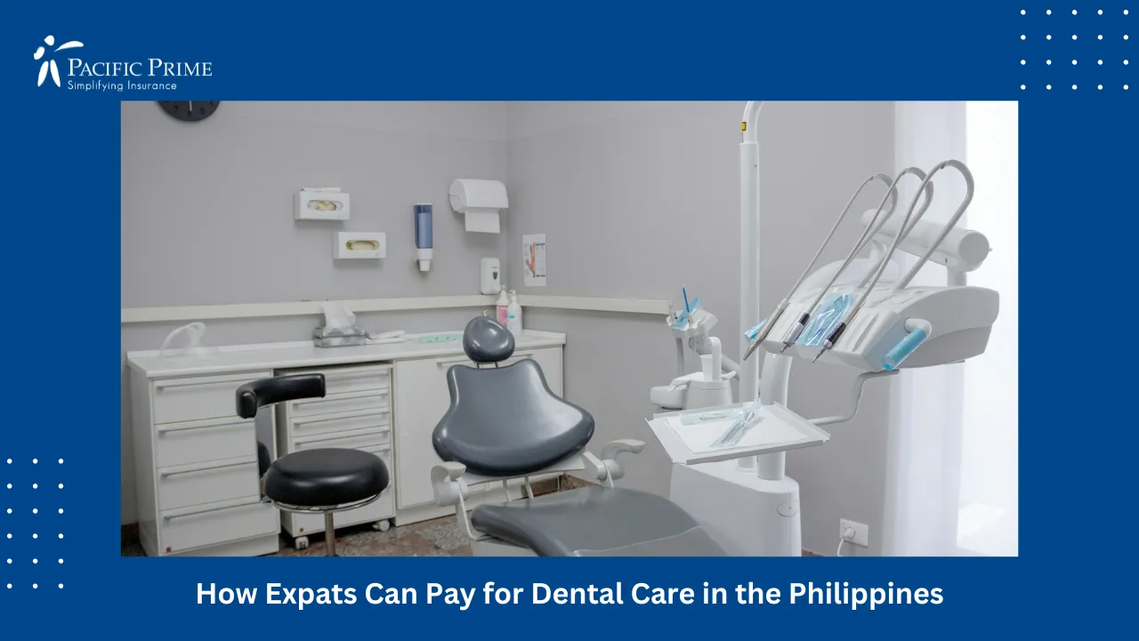 Image of Modern Dental Clinic Room With Chair And Desk with text overlay of "How Expats Can Pay for Dental Care in the Philippines"