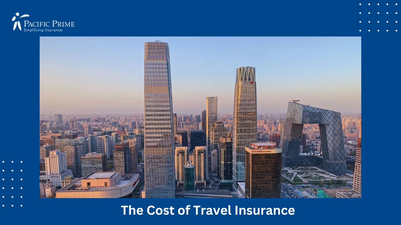Image of Modern Luxury At Park Hyatt Beijing Hotel In China with text overlay of "The Cost of Travel Insurance"