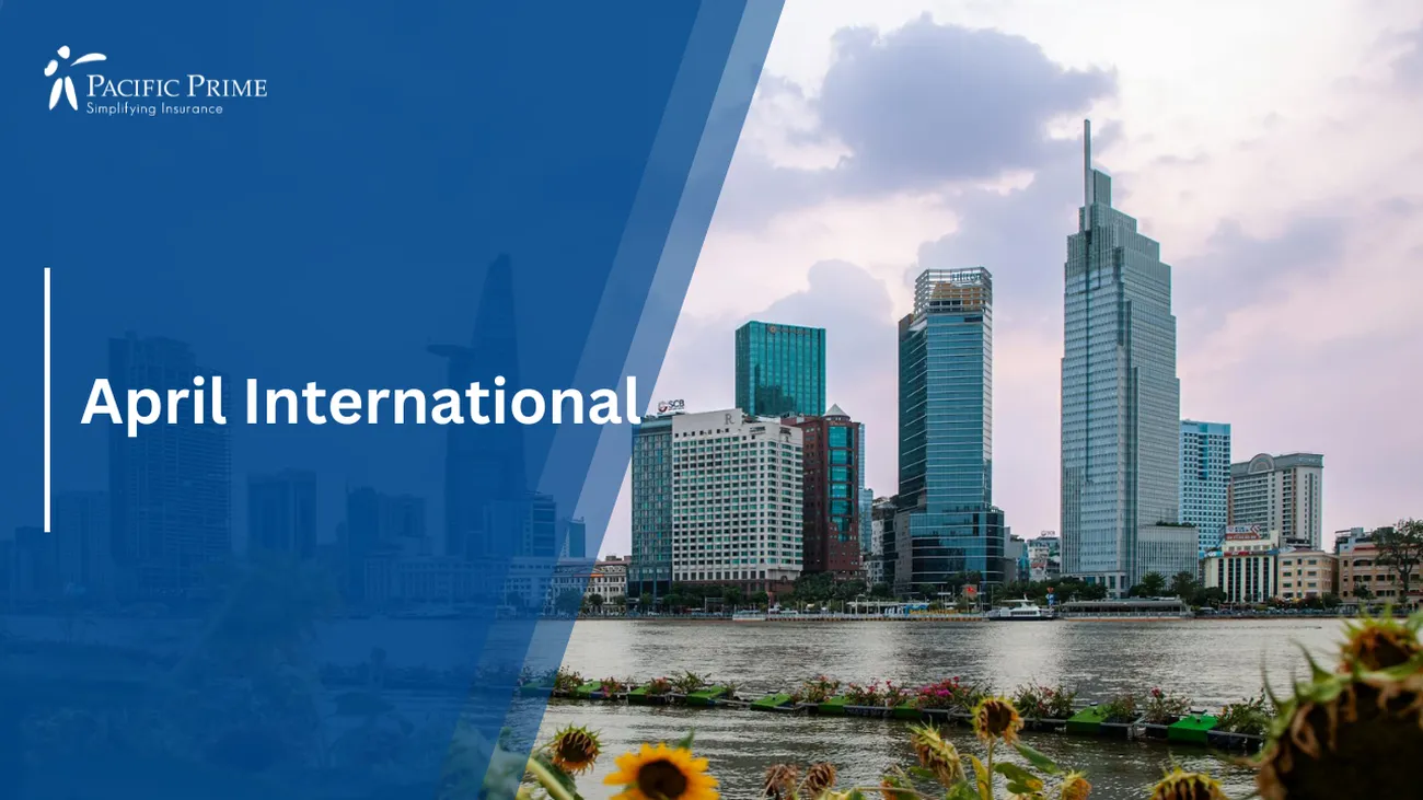 Image of Modern Skyscrapers In Ho Chi Minh City, Vietnam with text overlay of "APRIL International"