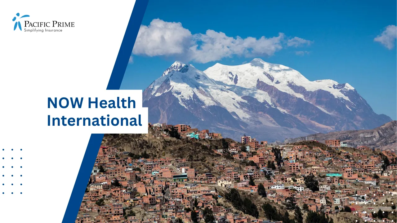Image of Mountain Hillside Packed With Colorful Houses In La Paz with text overlay of "NOW Health International"