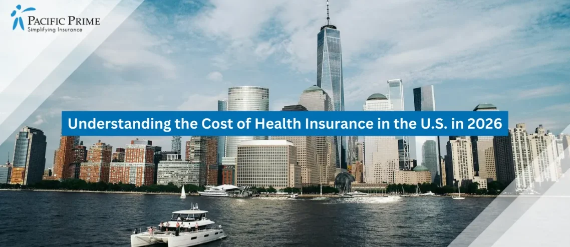 Image of One World Trade Center Rising Above Lower Manhattan Beneath A Clear Daytime Sky with text overlay of "Understanding the Cost of Health Insurance in the U.S. in 2026"
