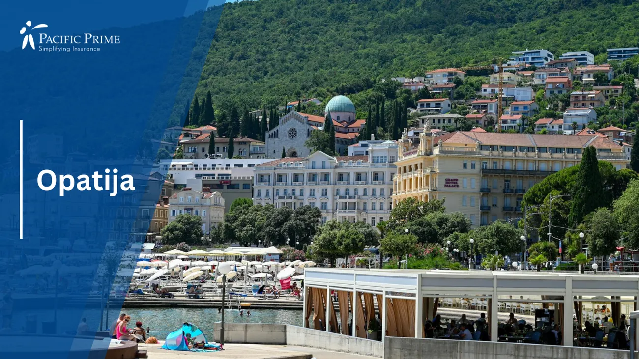 Image of Opatija Seaside Town In Primorsko-goranska, Croatia with text overlay of "Opatija"