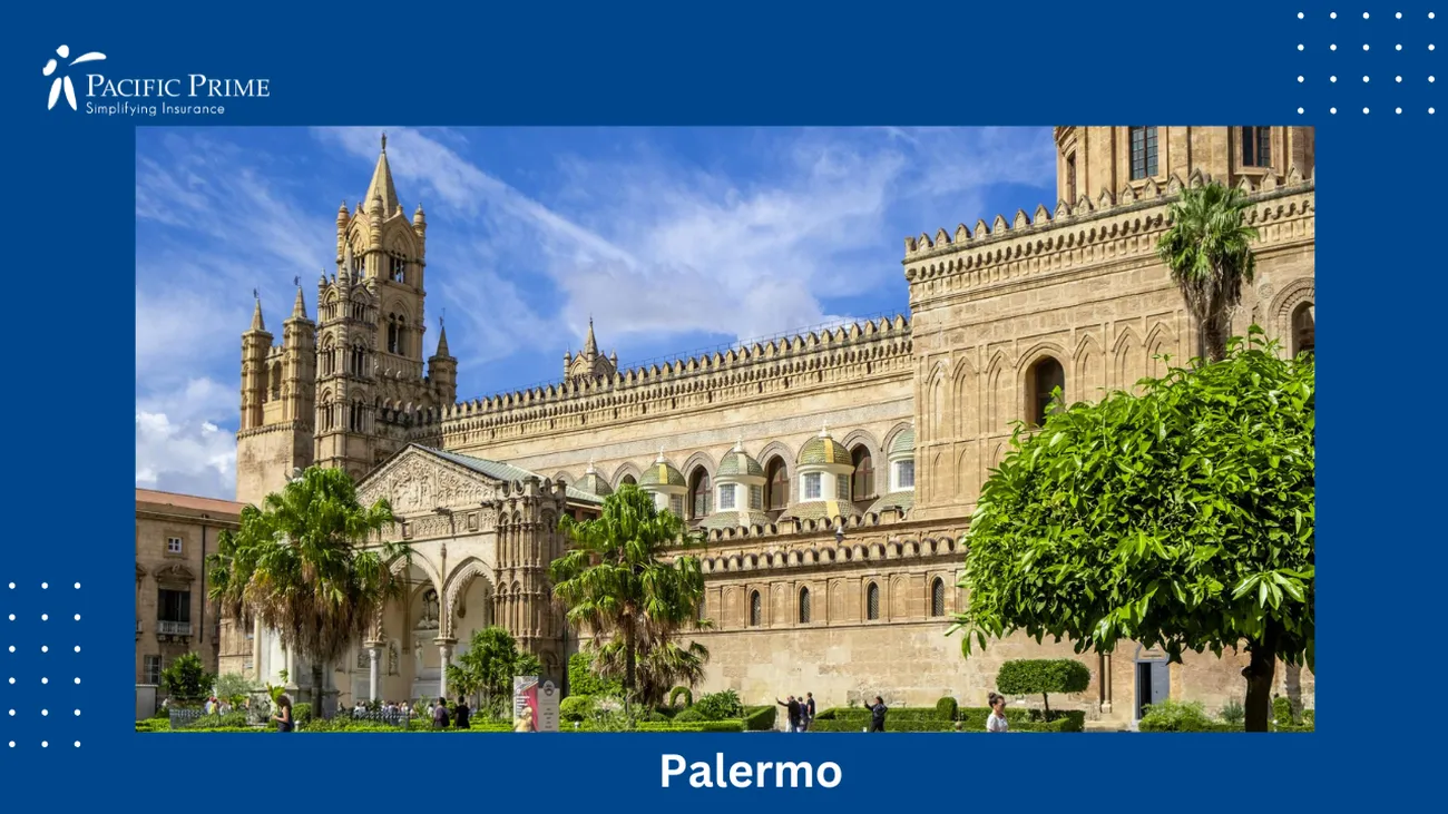 Image of Palermo Cathedral, Italy: Historic Norman-arab Architecture with text overlay of "Palermo"