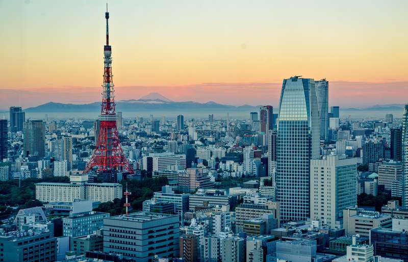Panoramic Tokyo And Mt Fuji Vista