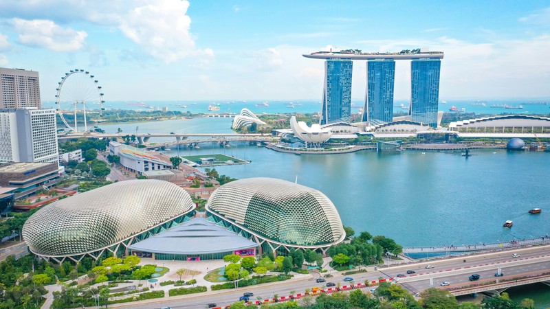 Panoramic View Of Marina Bay Sands, Singapore