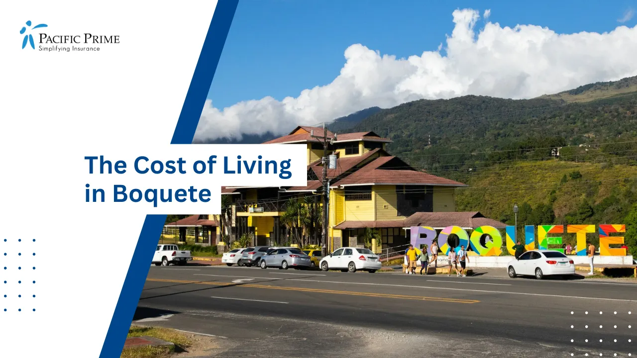 Image of Parked Cars Along Roadside In Boquete District, Panama with text overlay of "The Cost of Living in Boquete"