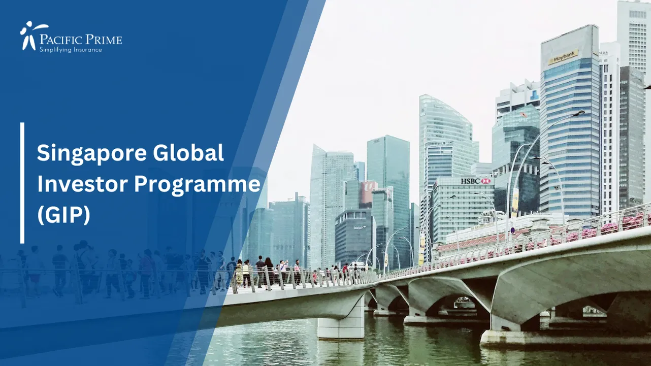 Image of Pedestrians Walking On A Bridge In Singapore During Daytime with text overlay of "Singapore Global Investor Programme (GIP)"