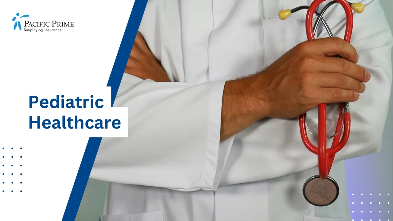 Image of Pediatrician Providing Healthcare Services with text overlay of "Pediatric Healthcare"