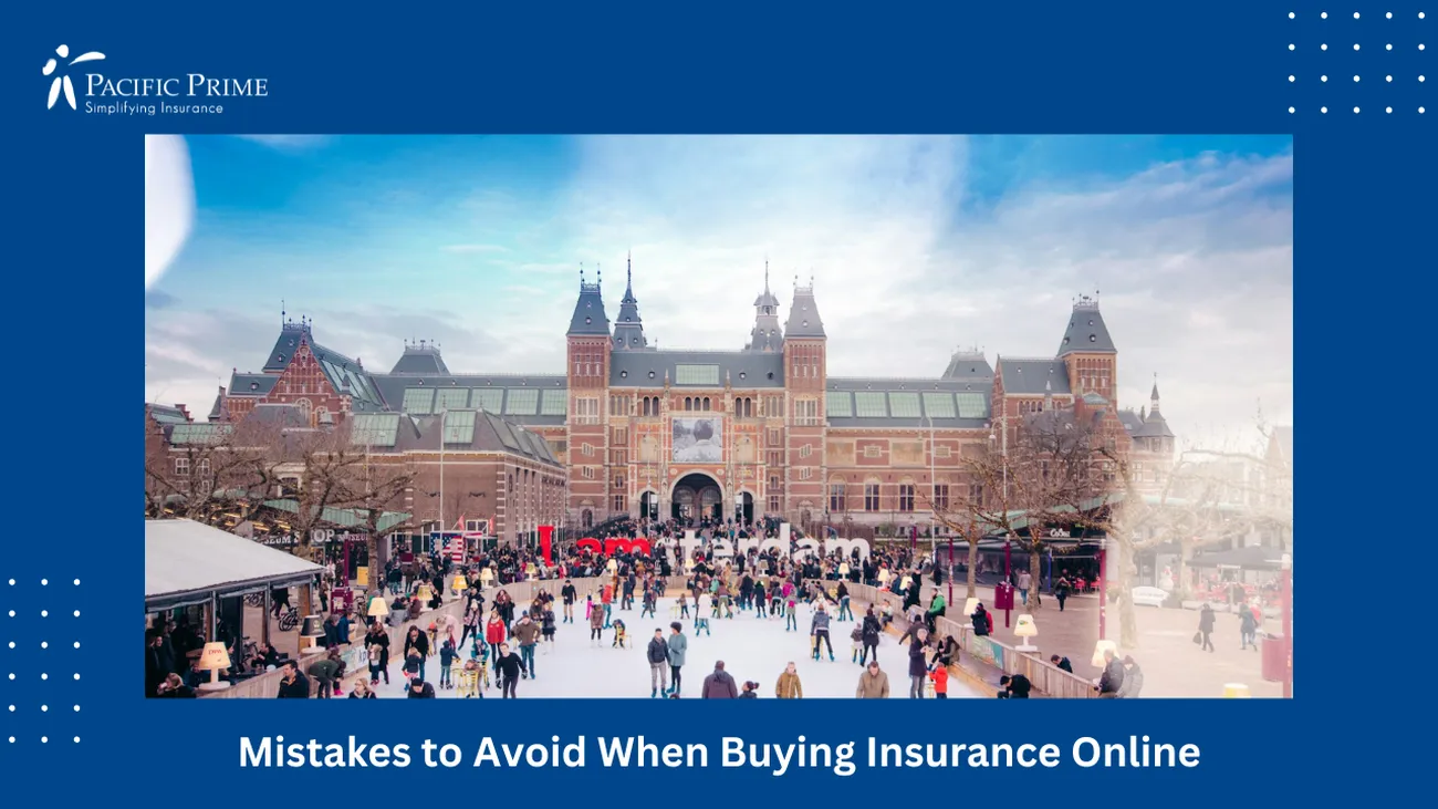 Image of People Standing By A Building In Amsterdam, The Netherlands with text overlay of "IMG Global: Insurance Plans for Expats in The Netherlands"