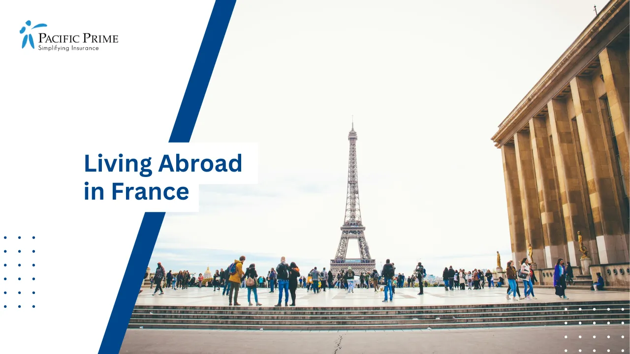Image of People Viewing The Eiffel Tower During Daytime In Paris, France with text overlay of "Living Abroad in France"