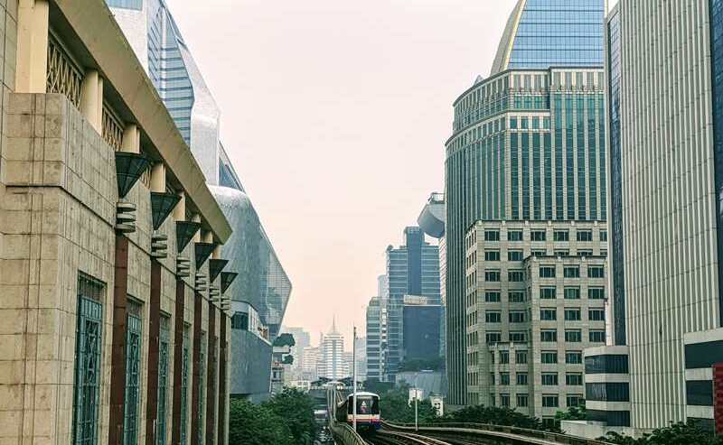 Rainy Day Pollution: BTS Chidlom In Bangkok