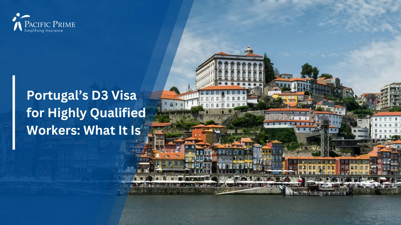 Image of Riverside View Of Porto With Historic Buildings And Scenic Charm with text overlay of "Portugal’s D3 Visa for Highly Qualified Workers: What It Is" 