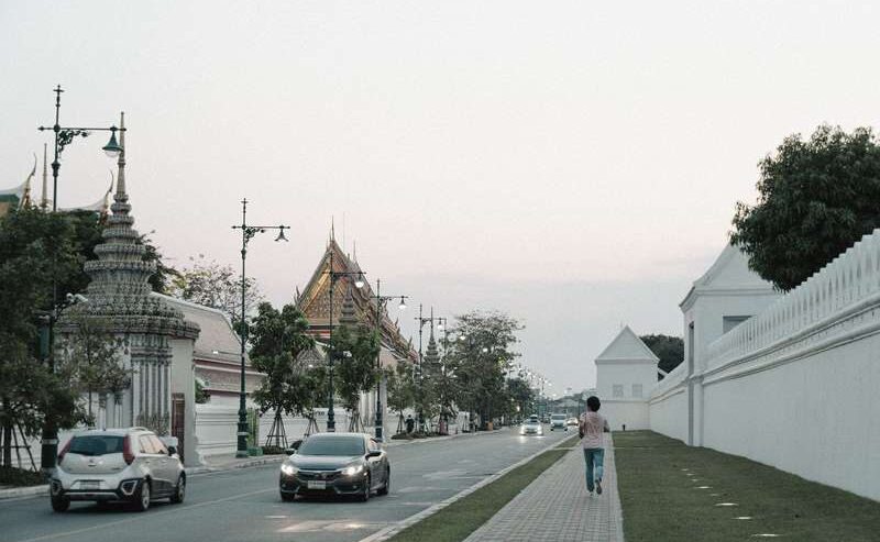 Runner On Bangkok Sidewalk