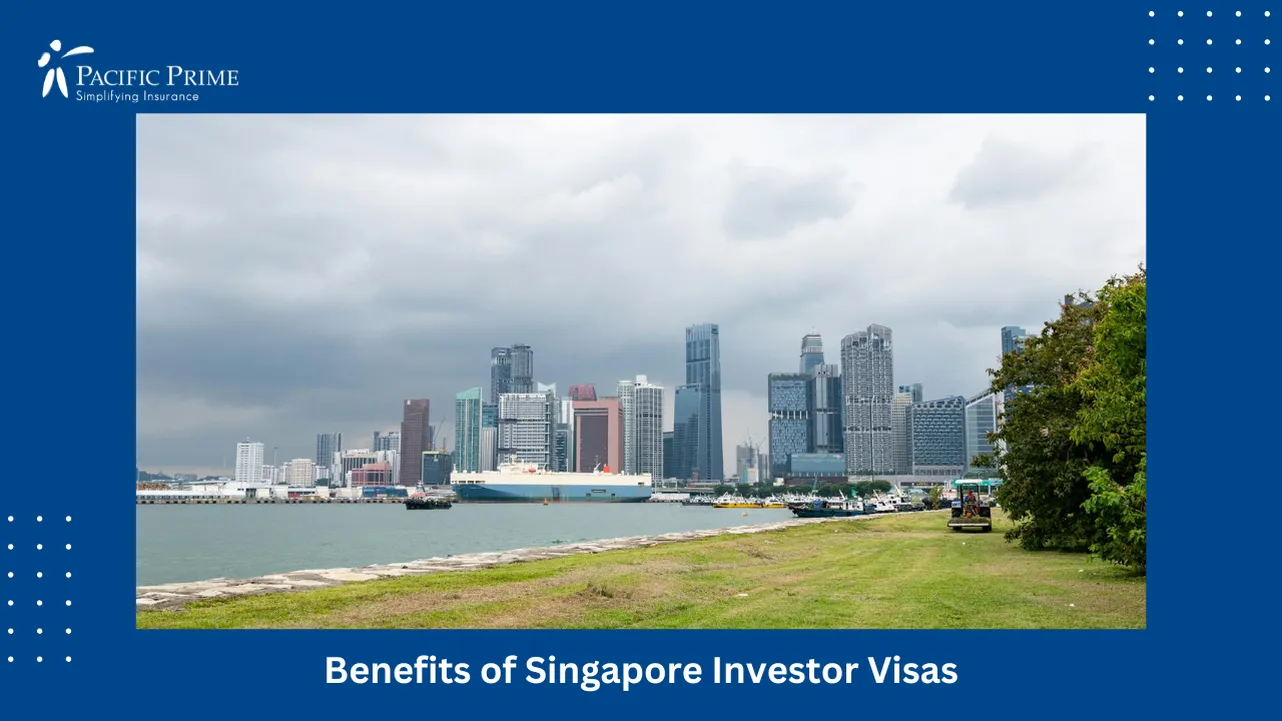 Image of Scenic Coastline With Sea View In Singapore with text overlay of "Benefits of Singapore Investor Visas"