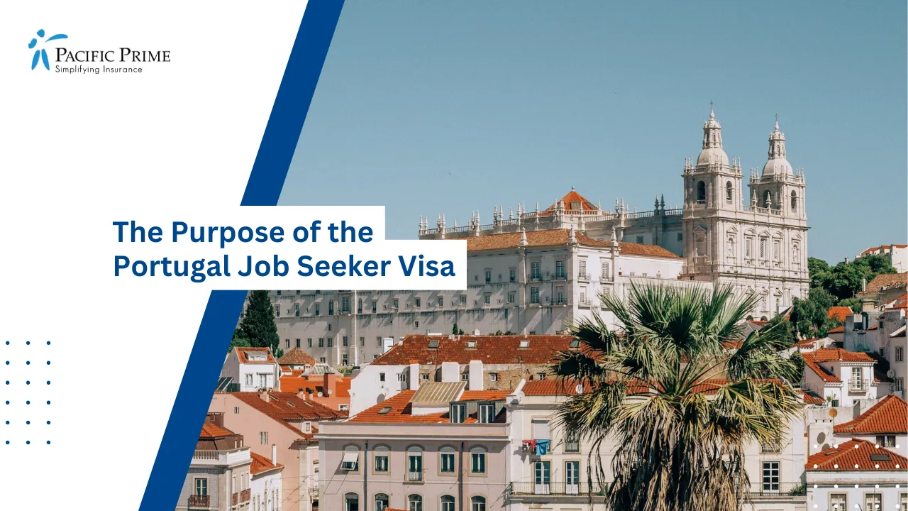 Image of Scenic View Of Alfama District Rooftops In Lisbon, Portugal with text overlay of "The Purpose of the Portugal Job Seeker Visa"
