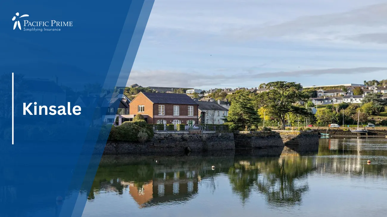 Image of Scenic Waterfront View In Kinsale, Ireland with text overlay of "Kinsale"
