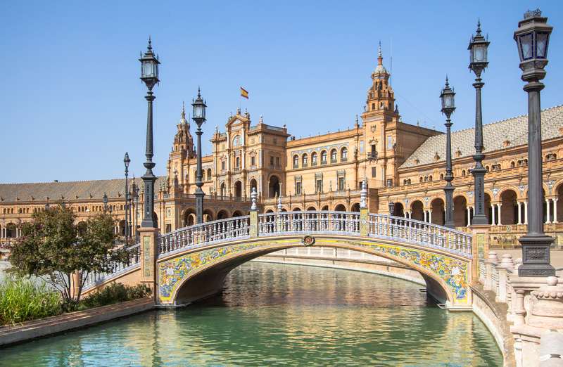 Seville's Bridges At Plaza De Espana, Spain