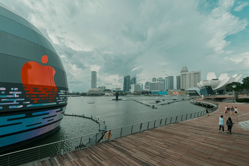 Ship Docked Near Apple Store, Marina Bay Sands, Singapore