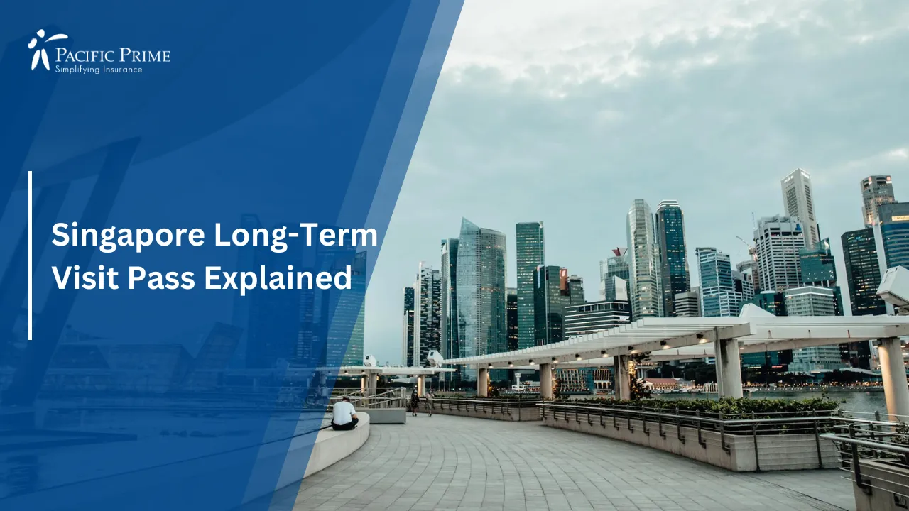 Image of Singapore City Skyline Reflected On Waterfront During Daytime with text overlay of "Singapore Long-Term Visit Pass Explained"