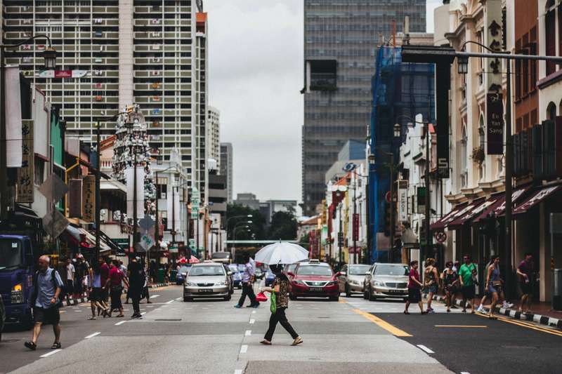 Singapore Expat Navigating Bustling Streets