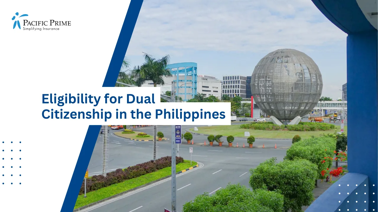 Image of SM Mall Of Asia’s Globe Landmark In Pasay City During Daylight with text overlay of "Eligibility for Dual Citizenship in the Philippines"
