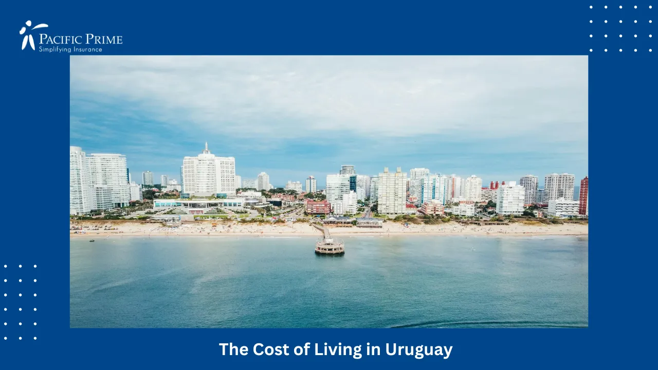 Image of Speedboat Cruising Through The Sea Near Punta Del Este, Uruguay with text overlay of "The Cost of Living in Uruguay"