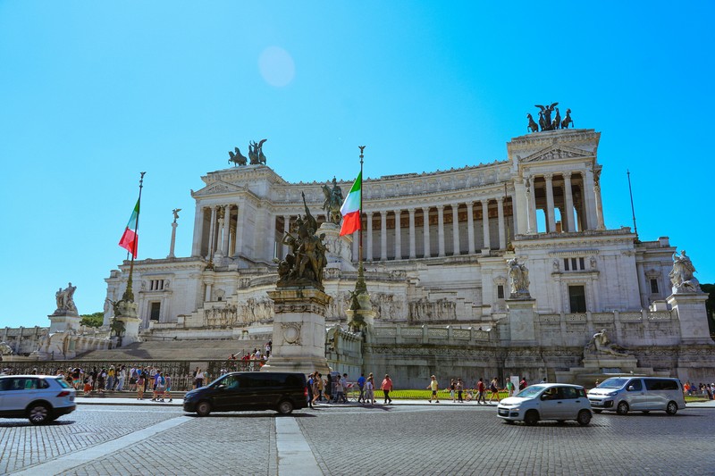 Statue In Front Of Rome Building