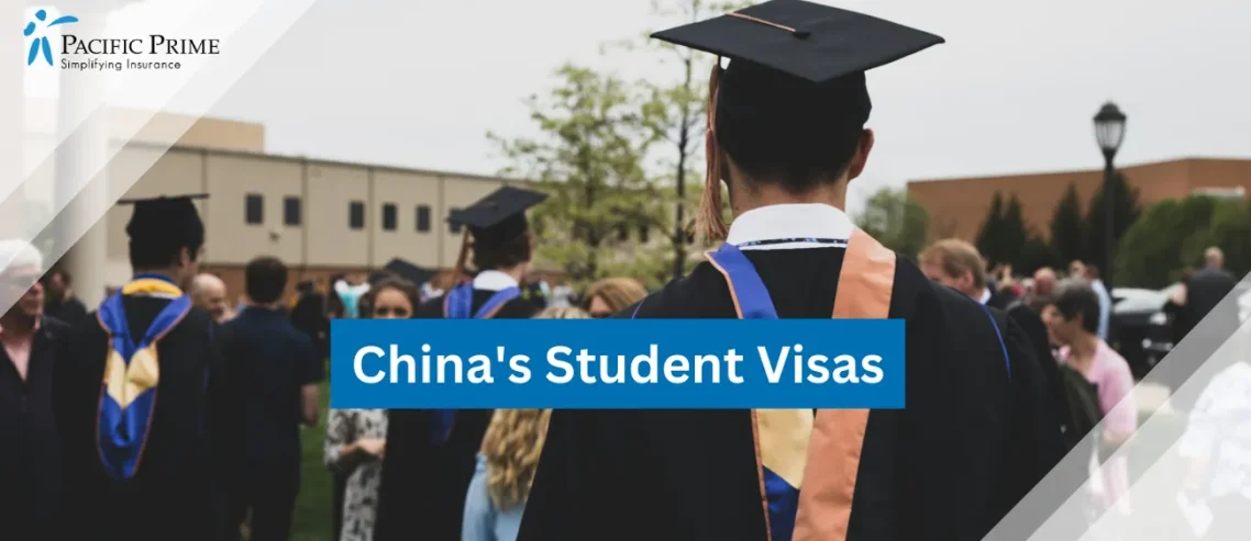 Image of Students In An Academic Gown with text overlay of "China's Student Visas"