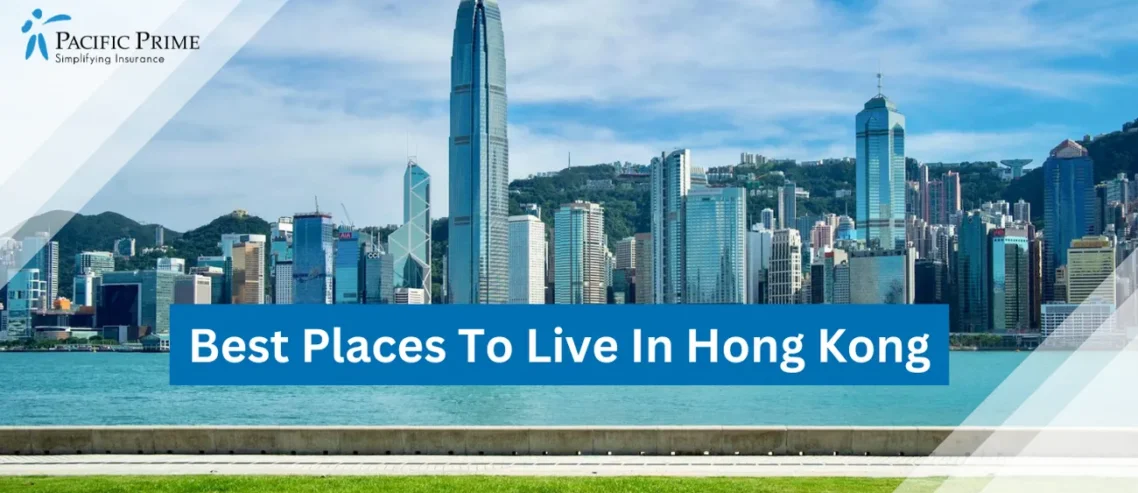 Image of Stunning View Of Hong Kong Skyline In Daylight, Capturing Kowloon's Charm with text overlay of "Best Places To Live In Hong Kong"