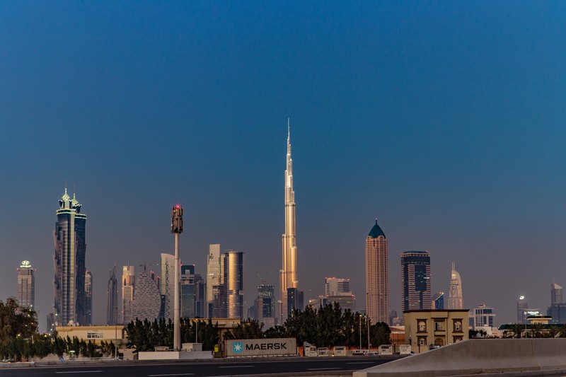 Sunset Glow on Burj Khalifa, Dubai - Golden Evening Light