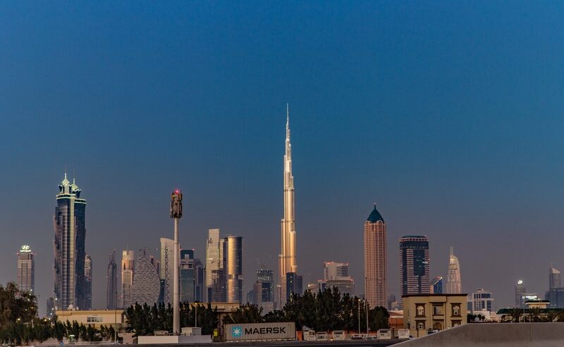 Sunset-Lit Burj Khalifa Glowing Gold in Dubai