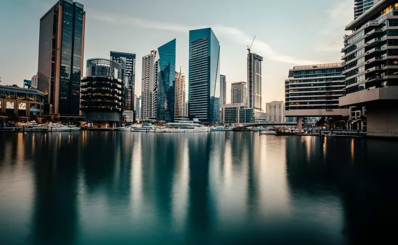 Sunset over Dubai Marina, UAE