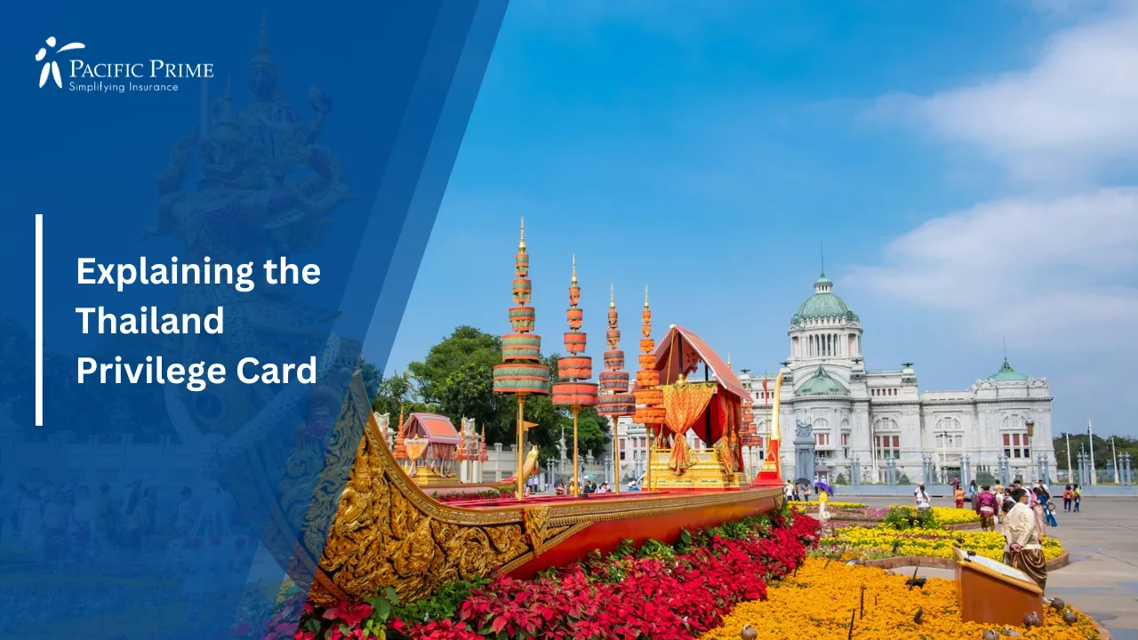 Image of Suphannahong Royal Barge Replica Displayed At Winter Fair In Bangkok with text overlay of "Explaining the Thailand Privilege Card"