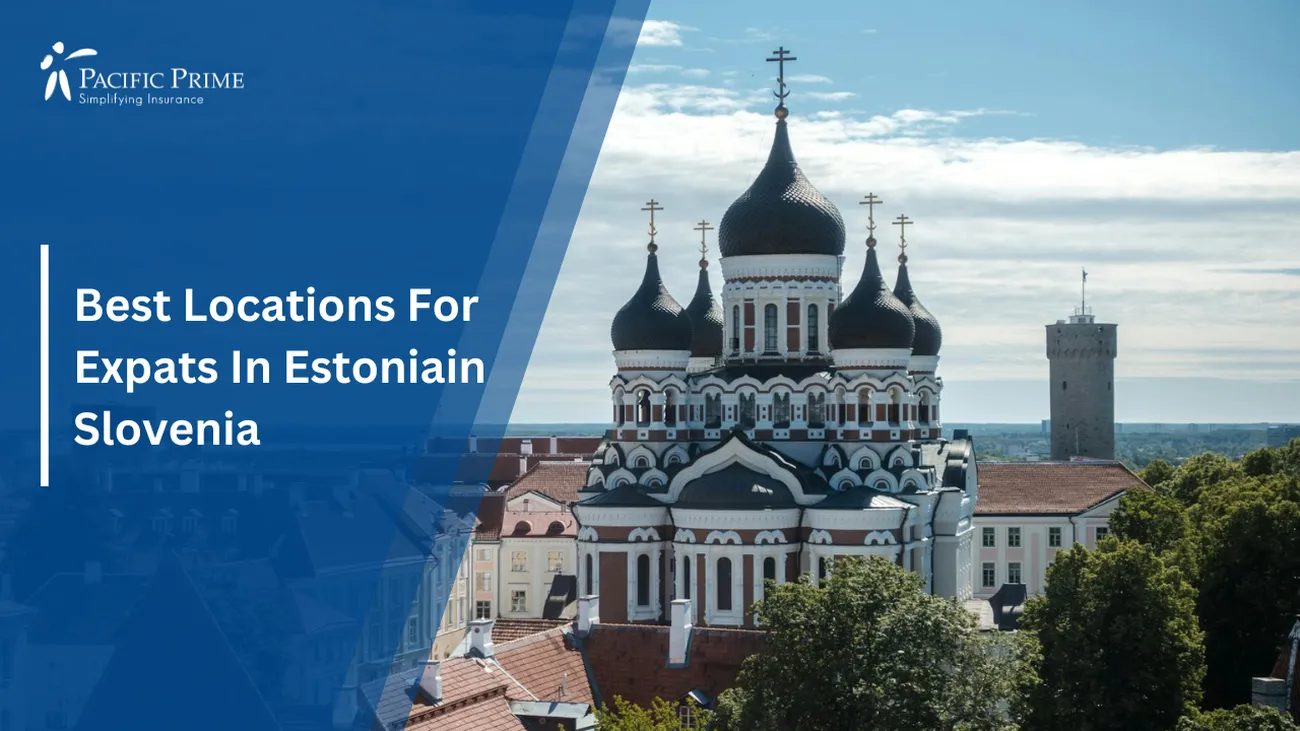 Image of Tallinn's Alexander Nevsky Cathedral With Majestic Domes In Harju County with text overlay of "Best Locations For Expats In Estonia"