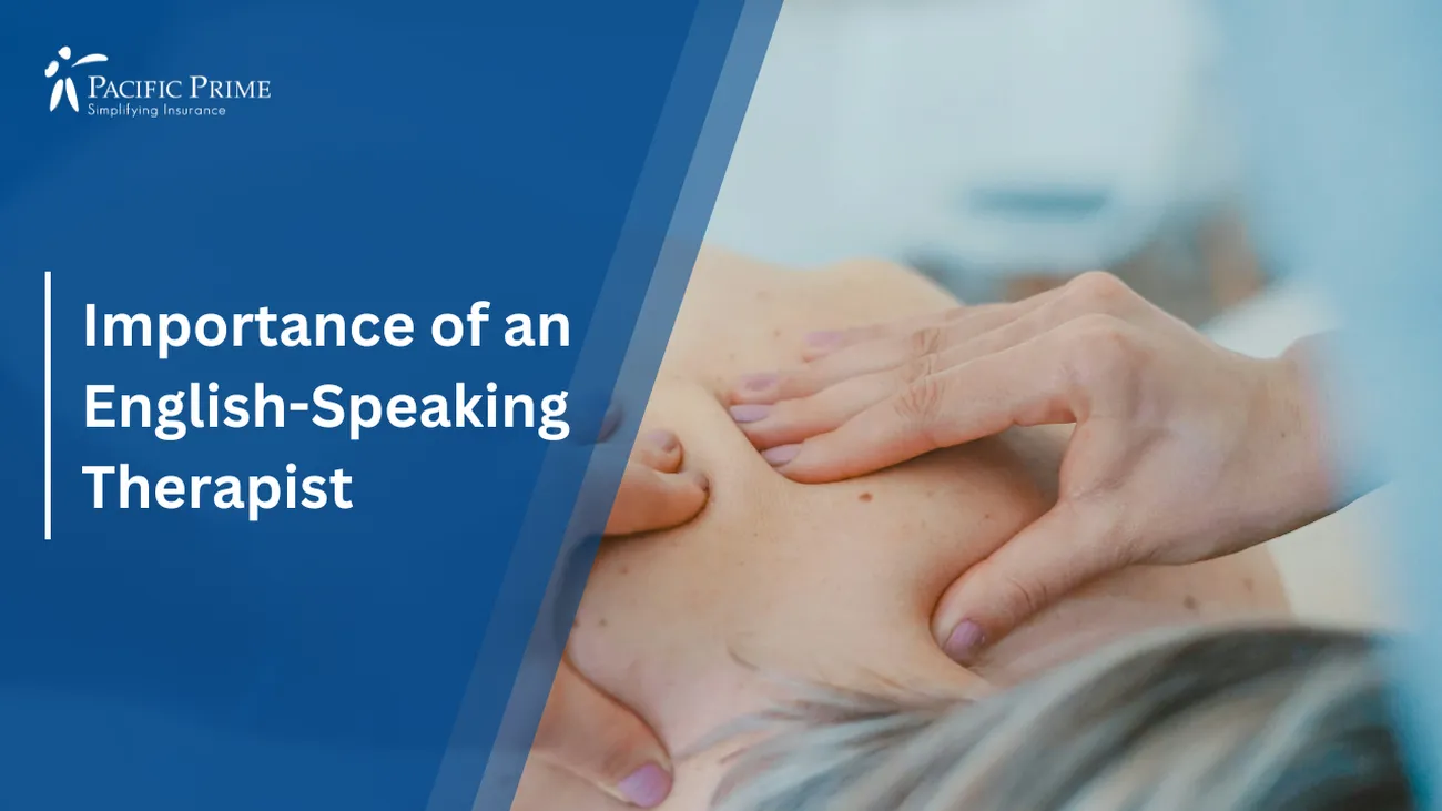 Image of a Therapist Giving A Back Massage To A Woman with text overlay of "Importance of an English-Speaking Therapist"