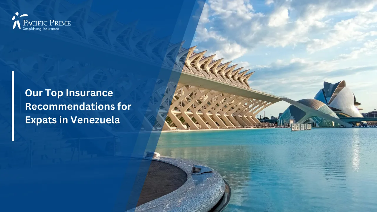 Image of Urban Architecture View In Valencia, Venezuela with text overlay of "Our Top Insurance Recommendations for Expats in Venezuela"