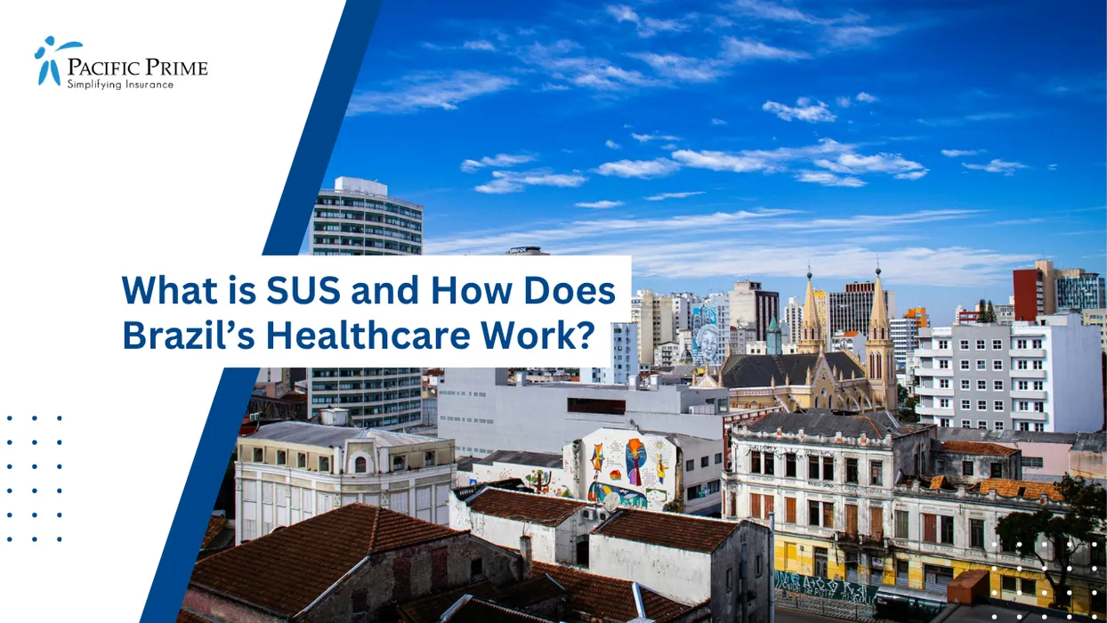 Image of Urban Skyline View In Curitiba S&atilde;o Francisco District With High-rise Buildings with text overlay of "What is SUS and How Does Brazil&rsquo;s Healthcare Work?"
