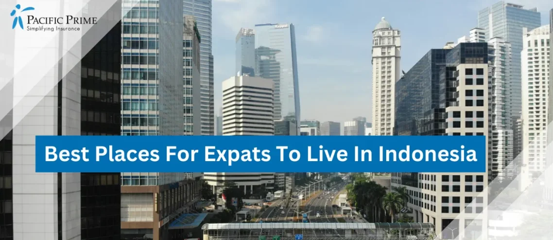 Image of Vehicle Parked Next To A Concrete Building Under A Bright Indonesian Sky with text overlay of "Best Places For Expats To Live In Indonesia"