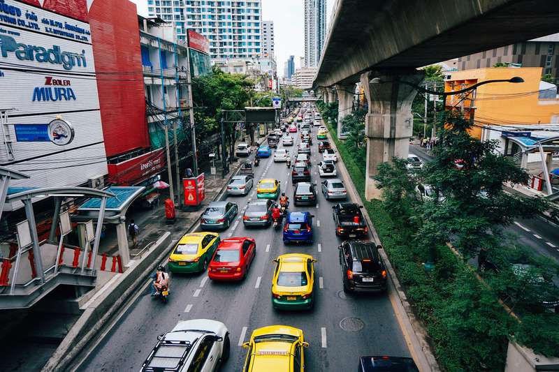 Vibrant Bangkok Traffic Scene