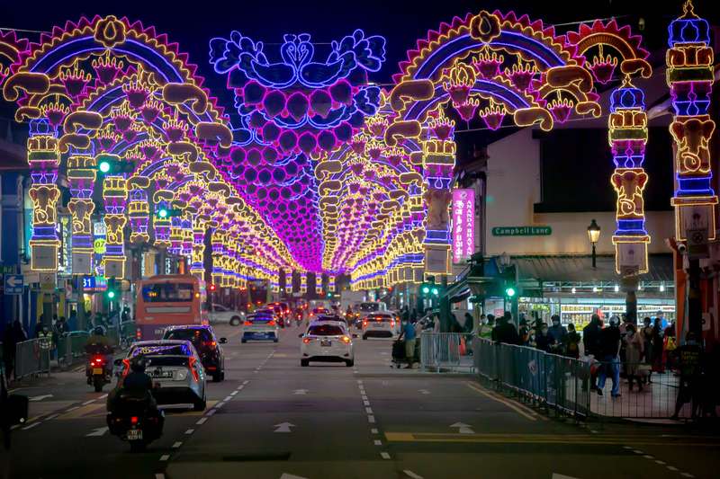 Vibrant Diwali Decorations In Little India, Singapore