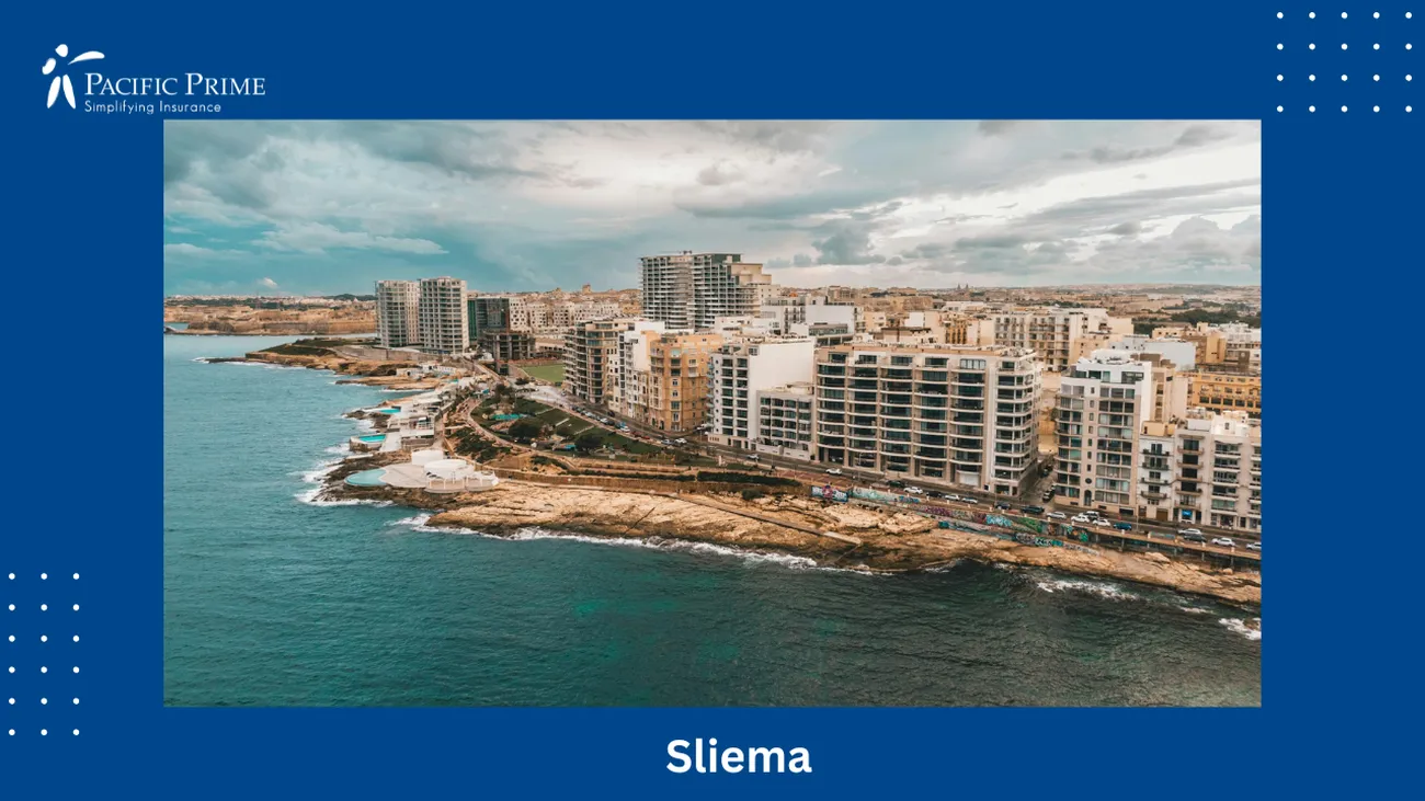 Image of Vibrant Sliema Cityscape In Malta With Mediterranean Charm with text overlay of "Sliema"